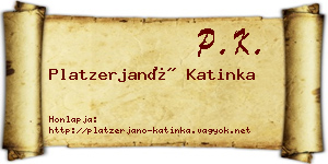 Platzerjanó Katinka névjegykártya